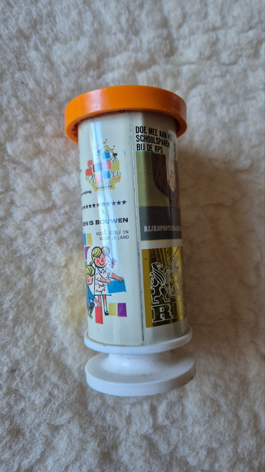 Vintage spaarpot rijkspostspaarbank., Ophalen of Verzenden, Gebruikt, Overige materialen, Overige thema's