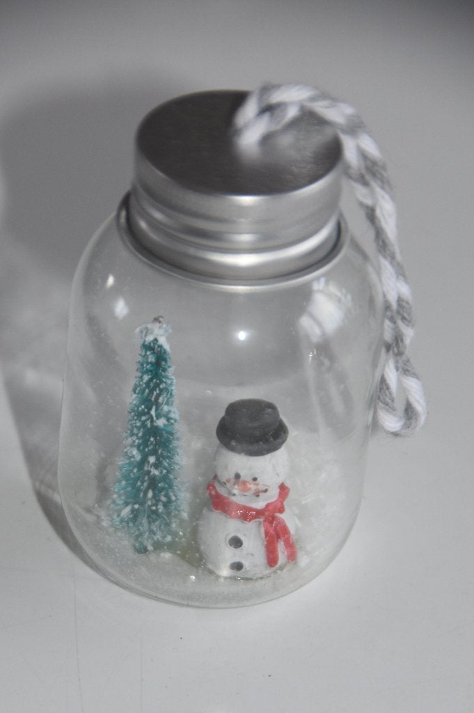 Kerstbal kerstversiering Sneeuwpop + Kerstboom in flesje, Verzenden, Nieuw