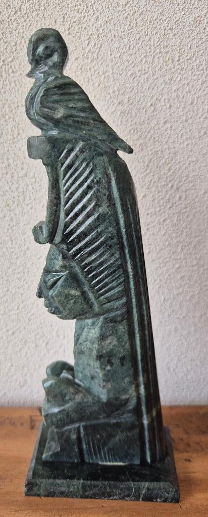Vintage stenen beeldje uit Zuid Amerika Maya of Inca Kultur, Ophalen of Verzenden, Zo goed als nieuw, Mens