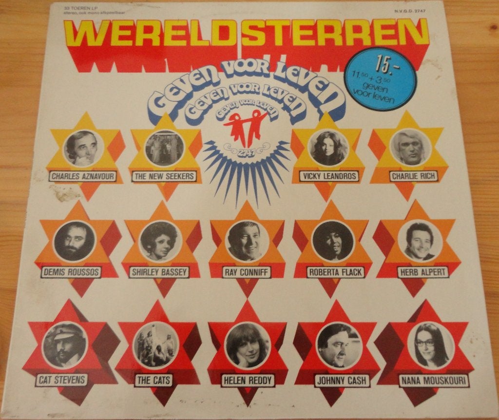 Wereldsterren - geven voor leven (LP), LP, Gebruikt, Ophalen of Verzenden, Levenslied of Smartlap