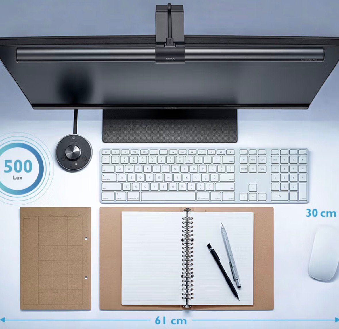 BenQ ScreenBar Plus e-Reading Lamp met Desktop Dial, Ophalen, Zo goed als nieuw