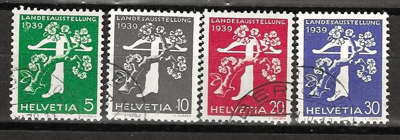 Zwitserland 344-347, Ophalen of Verzenden, Gestempeld