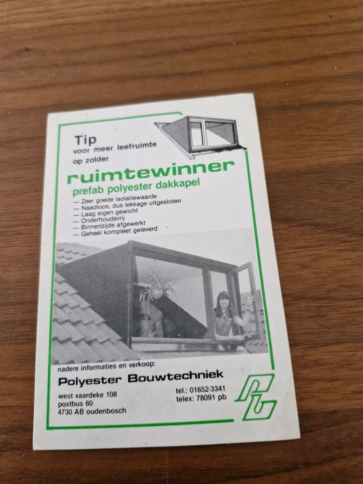 10441 Sticker Ruimtewinner prefab polyester dakkapel, Ophalen of Verzenden, Nieuw