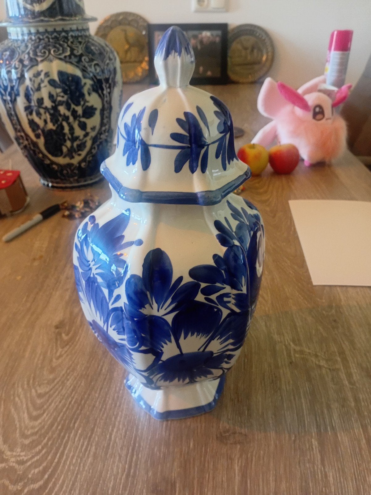 Prachtige Bassano Delfts Blauw Gemberpot met Deksel, Ophalen of Verzenden
