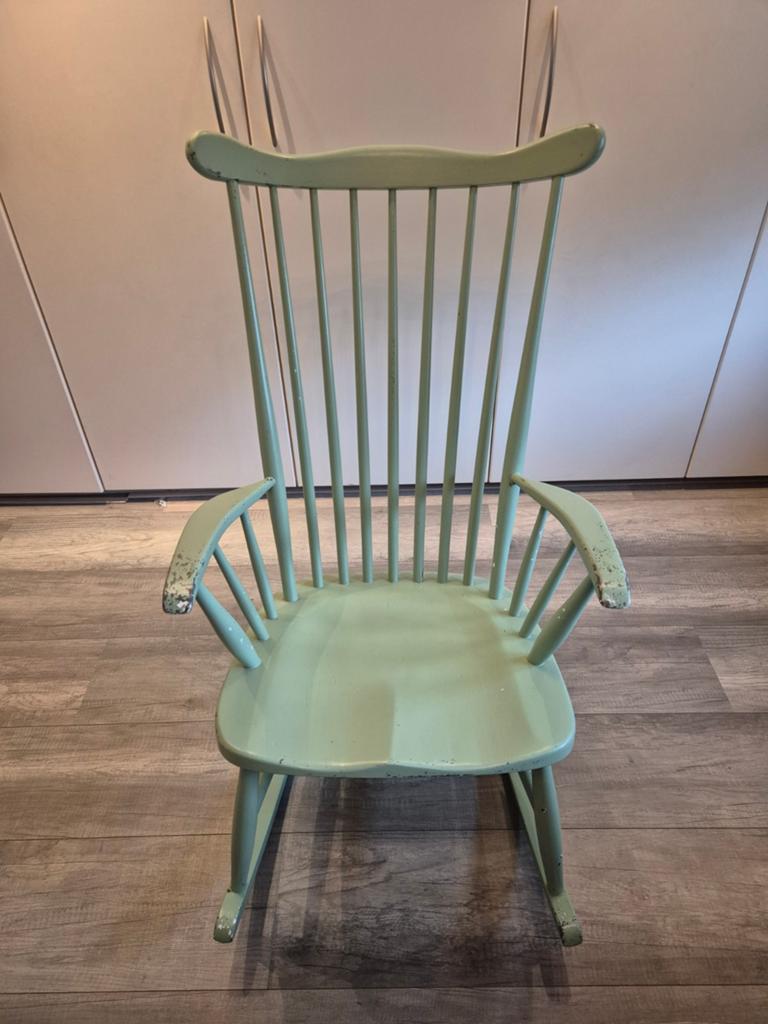 Vintage Schommelstoel, Huis en Inrichting, Stoelen, Ophalen, Gebruikt, Hout, Eén