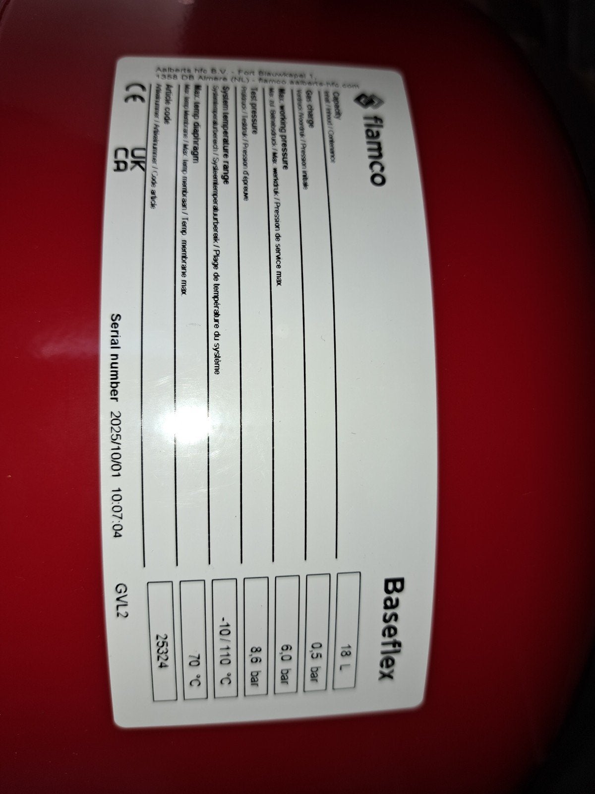 Flamco Baseflex Expansievat 18L - Nieuw in doos, Ophalen of Verzenden, Nieuw, Overige typen