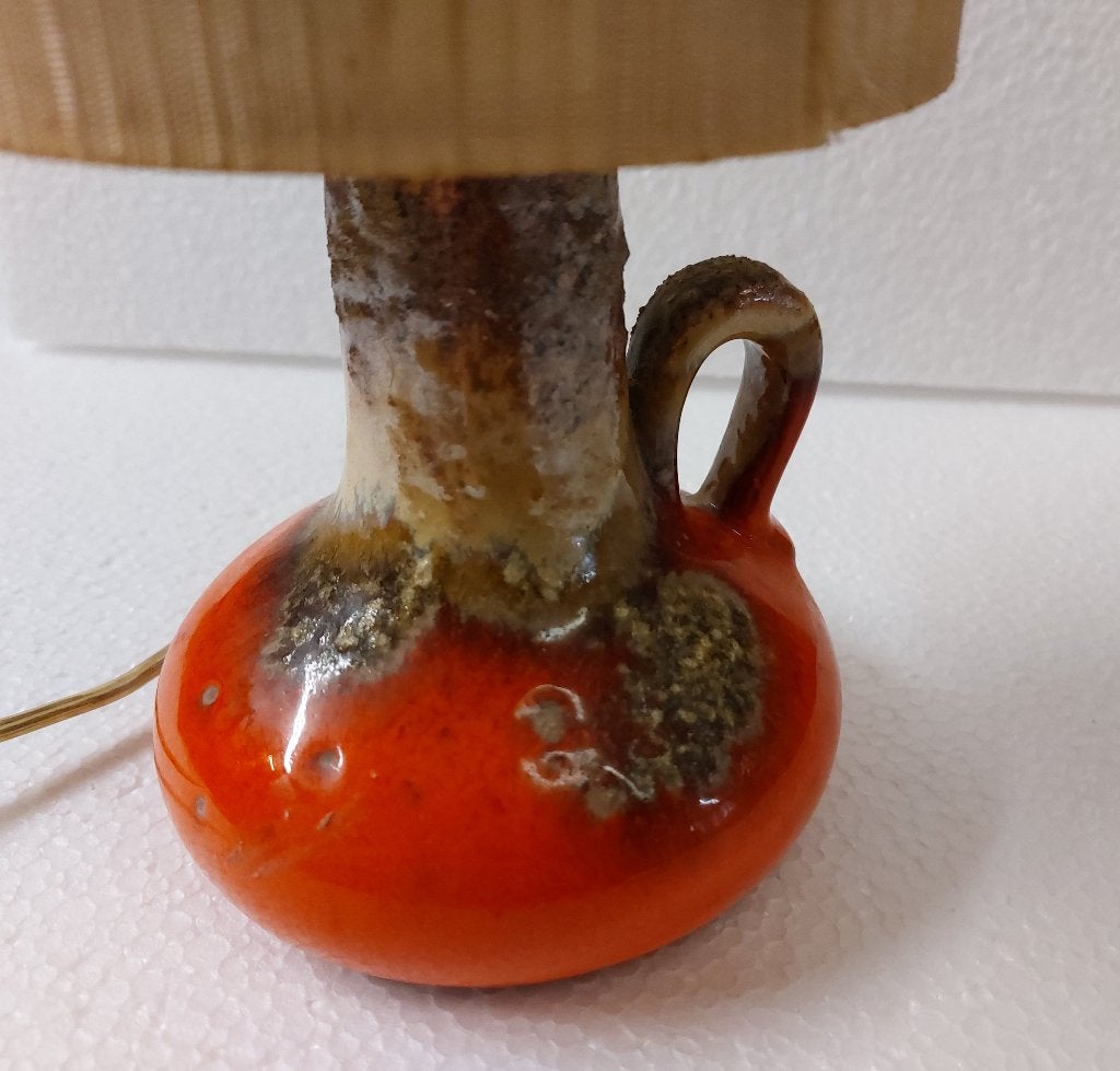 Fat Lava lamp schemerlamp Vintage Oranje met snoer en kap, Ophalen