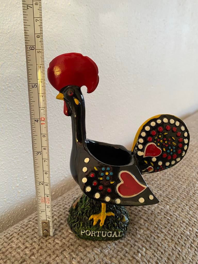 Vintage Portugal Barcellos Haan Keramiek waxine houder, Antiek en Kunst, Curiosa en Brocante, Ophalen of Verzenden