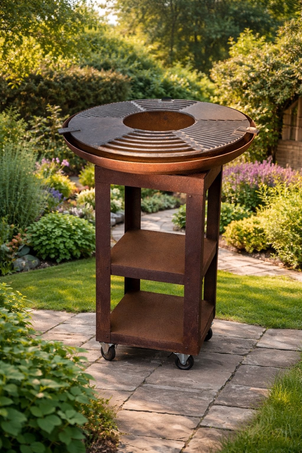 Cortenstaal plancha / vuurschaal bbq, Ophalen, Zo goed als nieuw