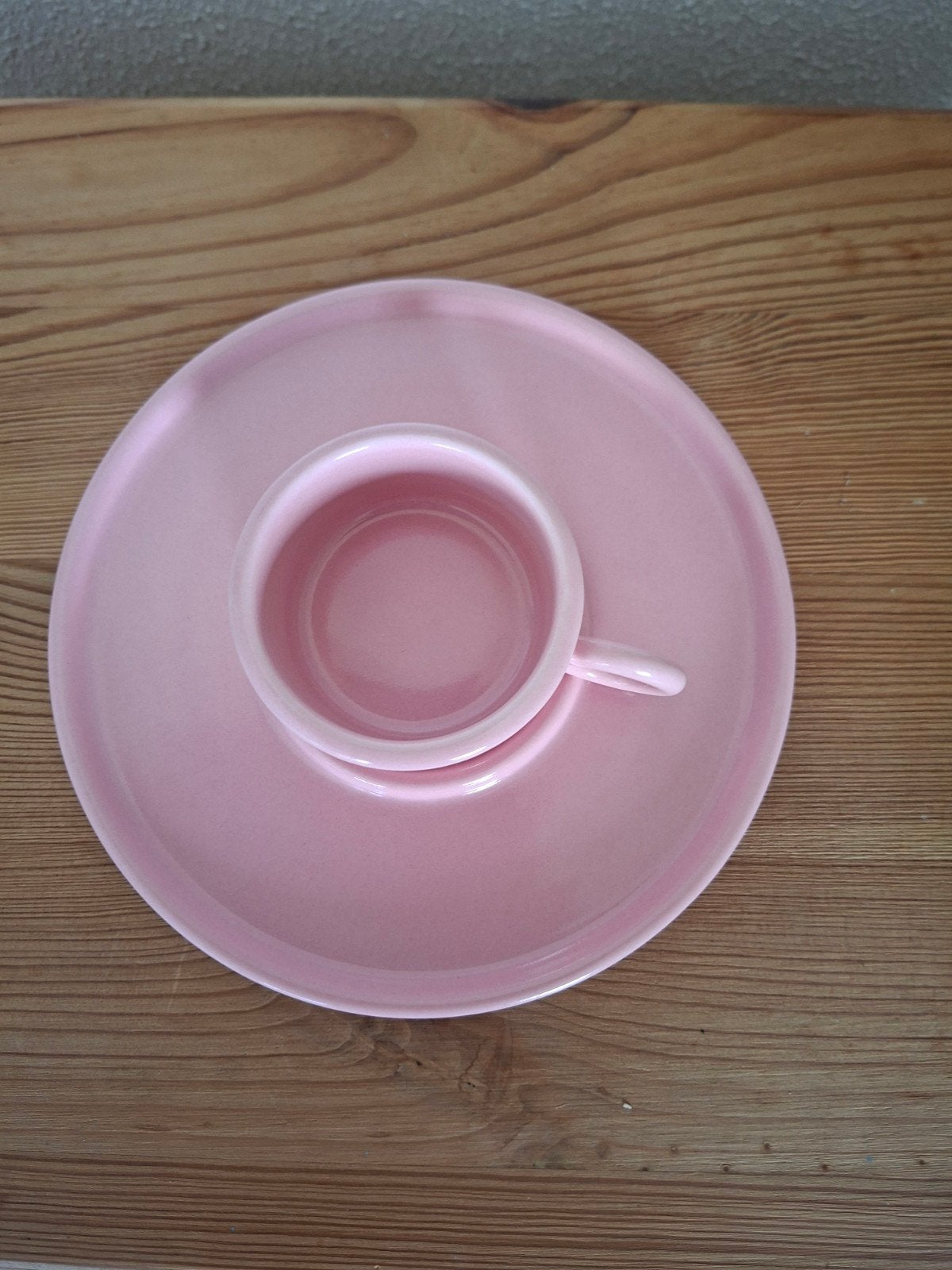 Roze IKEA Kop en Schotel - Zo goed als nieuw, Keramiek, IKEA, Ophalen of Verzenden, Zo goed als nieuw