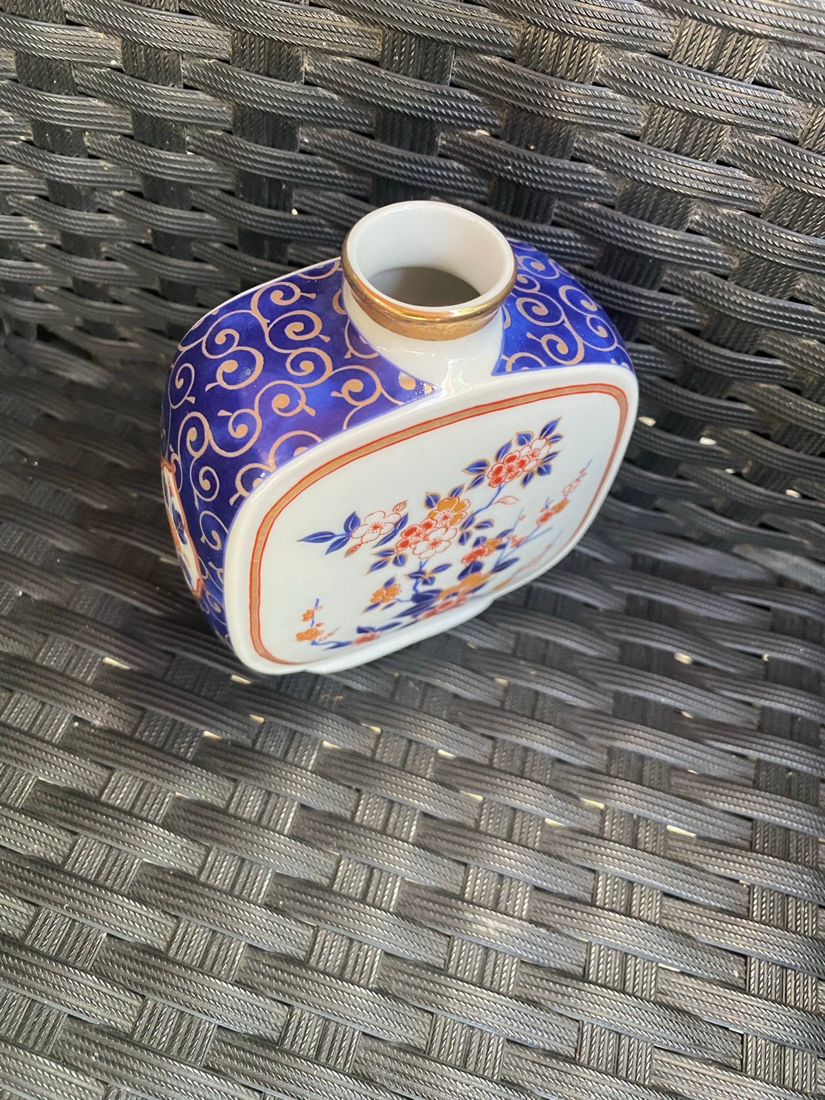 Vintage Japanse vaasje met bloemmotief, Ophalen of Verzenden