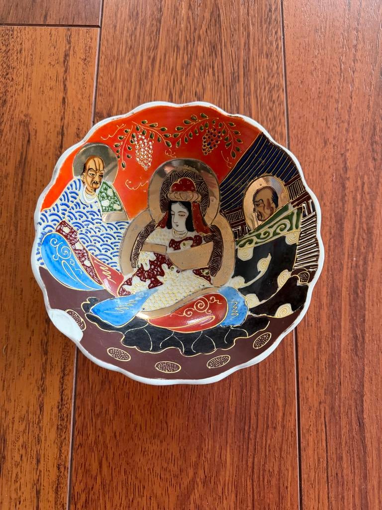 Antiek Japans Satsuma Aardewerk Schotel, Ophalen