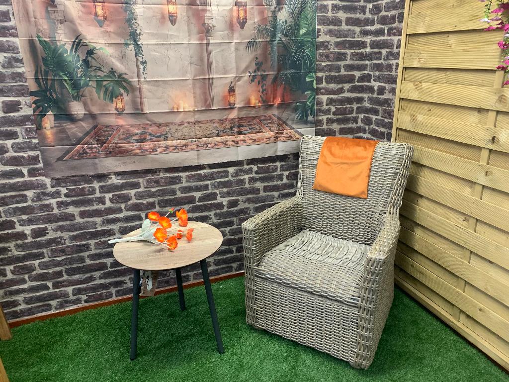 Tuinstoel Madrid Wicker, Ophalen, Nieuw, Wicker