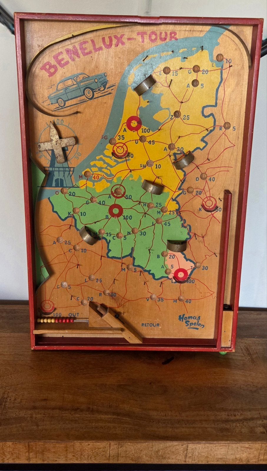 Vintage knikkerspel, Antiek en Kunst, Ophalen, Aardrijkskunde