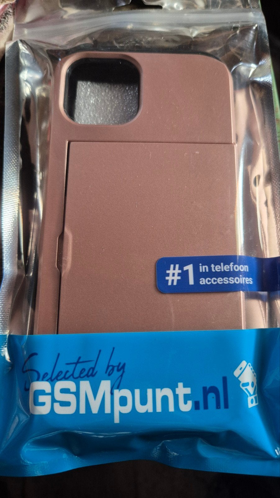 iPhone 15 Hoesje Back Cover met Kaarthouder Roze, Telecommunicatie, Pasjeshouder, IPhone 15, Overige merken, Nieuw