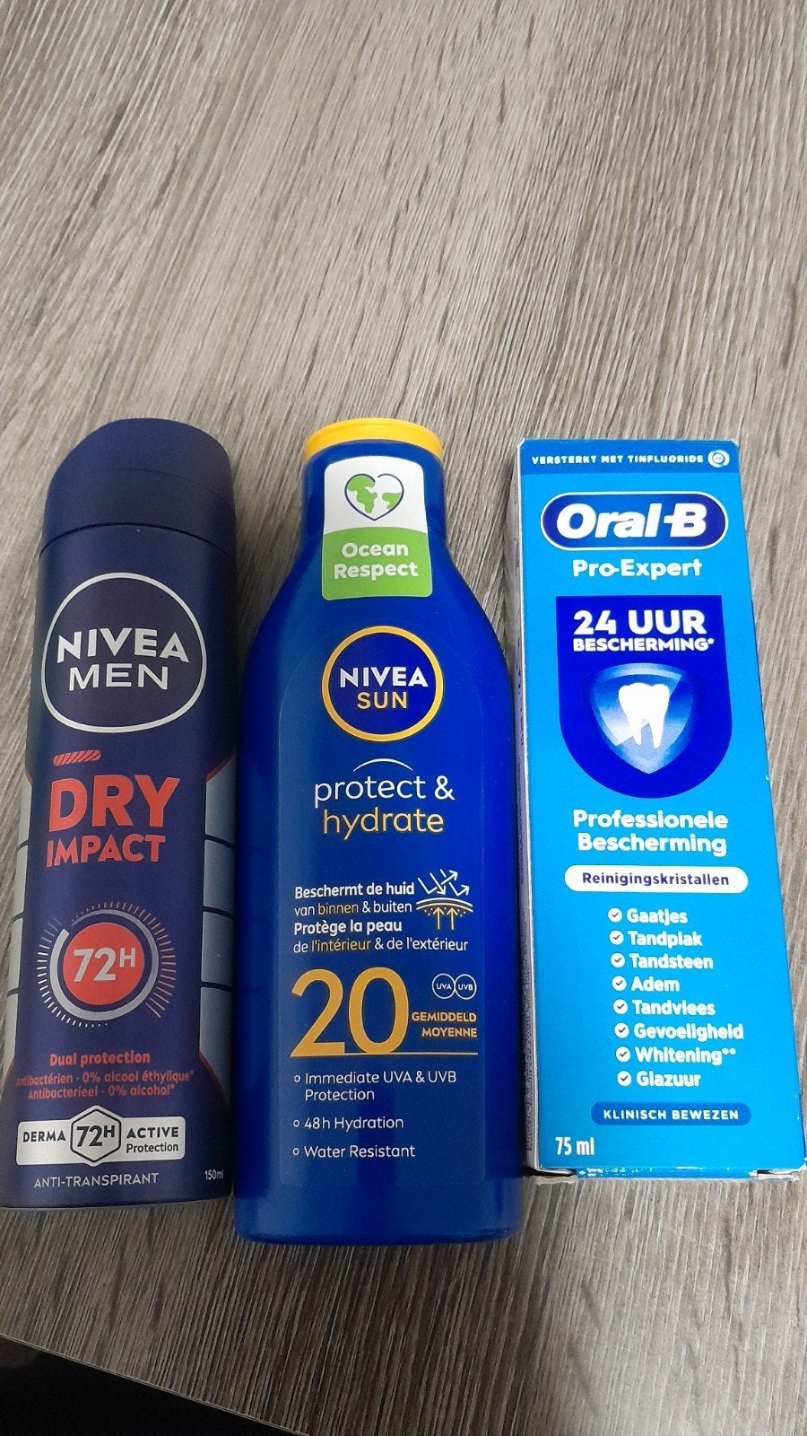 Nivea Men Dry Impact, Nivea Sun Protect & Hydrate, Oral-B, Ophalen of Verzenden, Nieuw, Overige typen