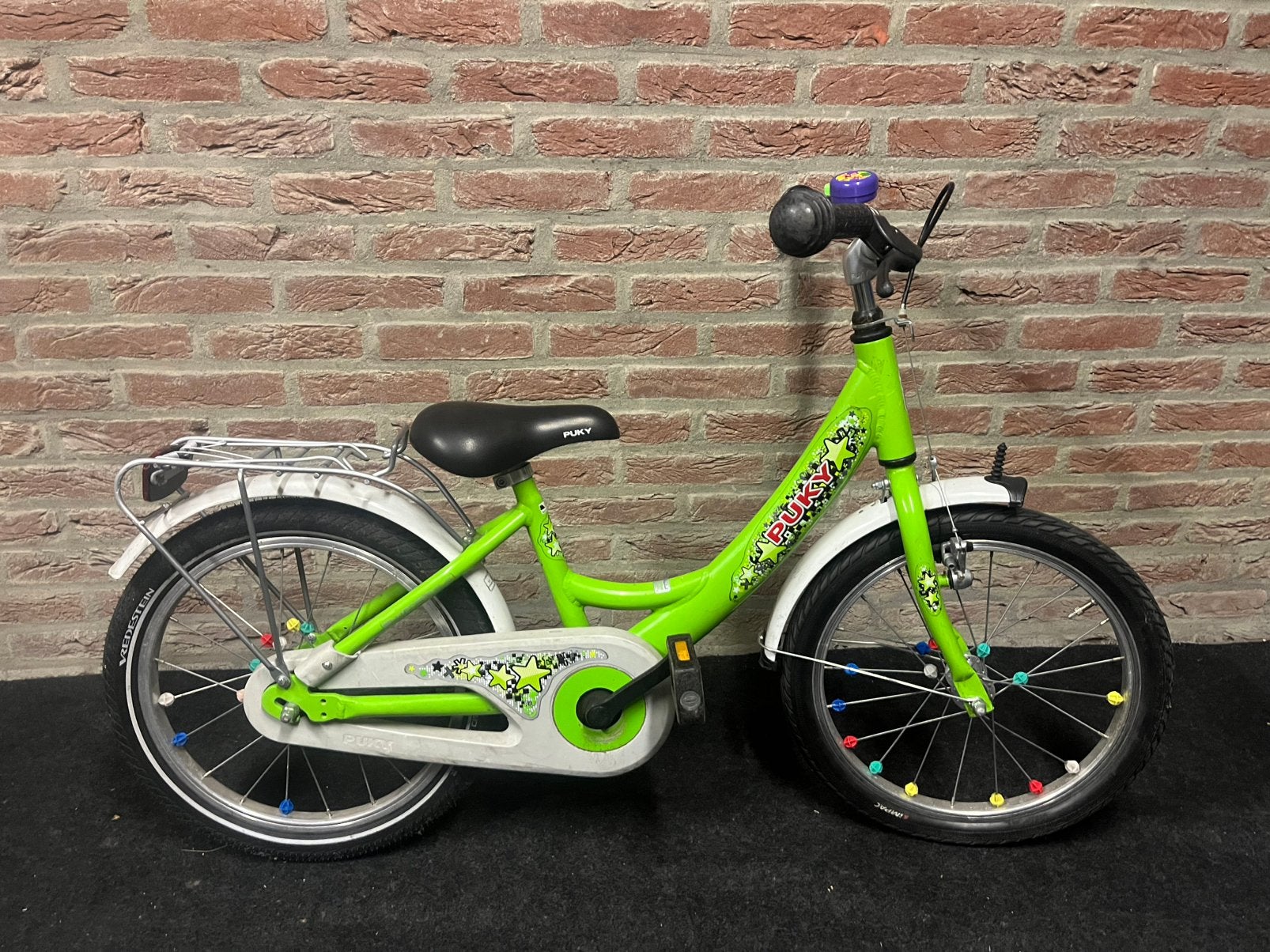 Prachtige puky kinderfiets 18 inch remnaaf groen, Ophalen, Zo goed als nieuw, 18 inch, Handrem