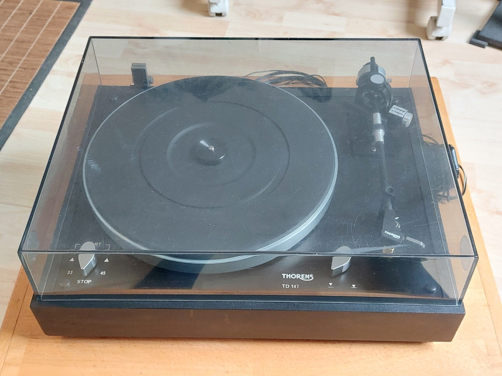 Thorens TD 147 met auto afslag, Ophalen of Verzenden, Thorens
