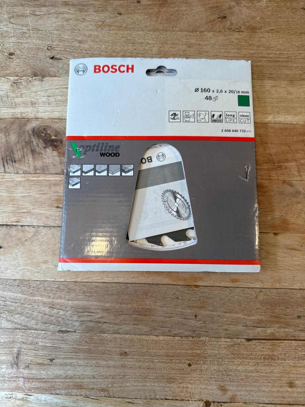 Bosch Optiline Wood Cirkelzaagblad Ø160mm, Ophalen of Verzenden, Nieuw, Cirkelzaag