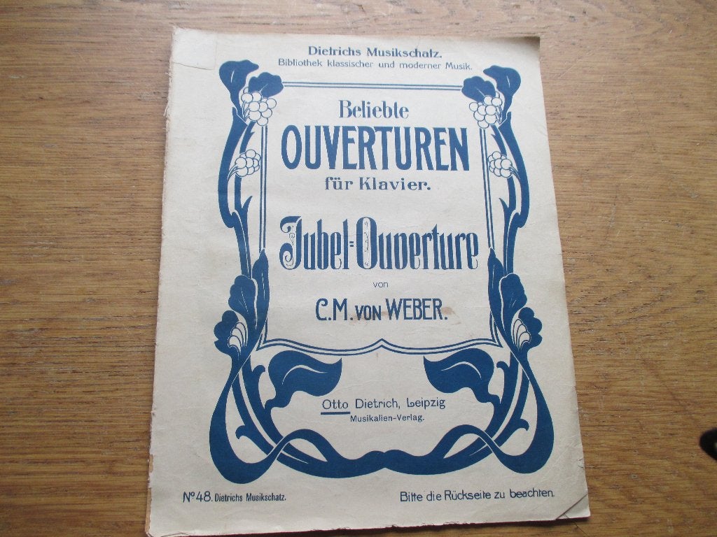 VON WEBER - JUBEL - OUVERTURE - PIANO, Gebruikt, Klassiek, Ophalen of Verzenden, Artiest of Componist
