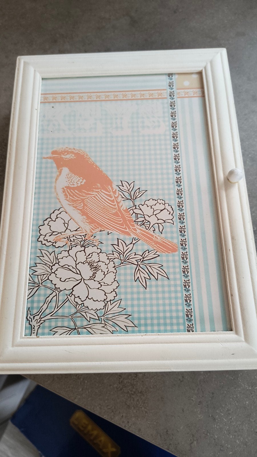 Sleutelkastje met vogelprint - Wit, Hout, Ophalen, Hout, Gebruikt, Landelijk