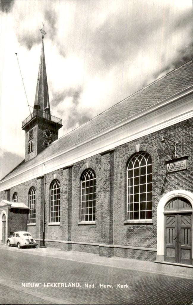 Nieuw-Lekkerland - Ned. Herv. Kerk - Gevel, Ophalen of Verzenden, 1940 tot 1960, Ongelopen, Zuid-Holland