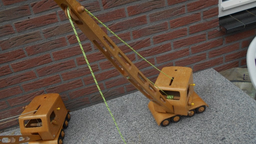 FWF Fröbel Werdau D.D.R. hoge kraan houten speelgoed, Ophalen of Verzenden, Zo goed als nieuw, Overige typen