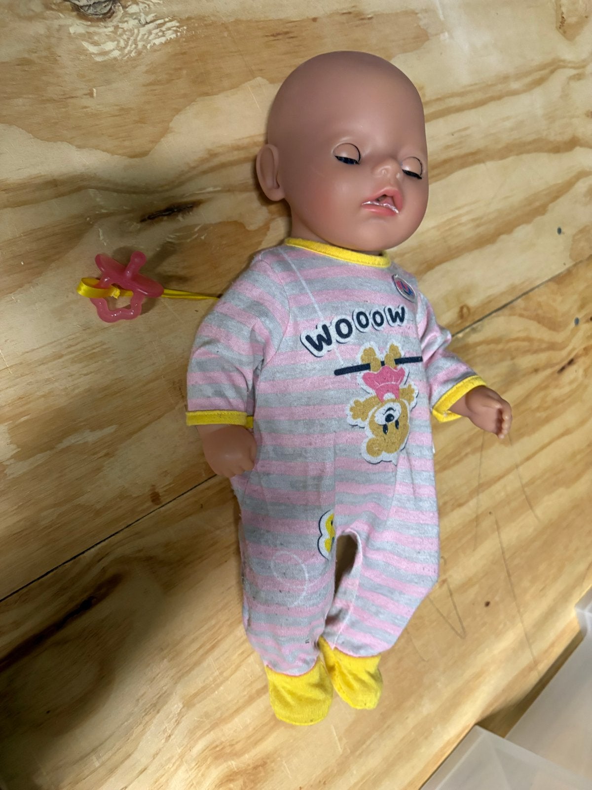 Babyborn pop met flesje, speen, fietszitje en poppenwagen, Ophalen, Gebruikt, Babypop