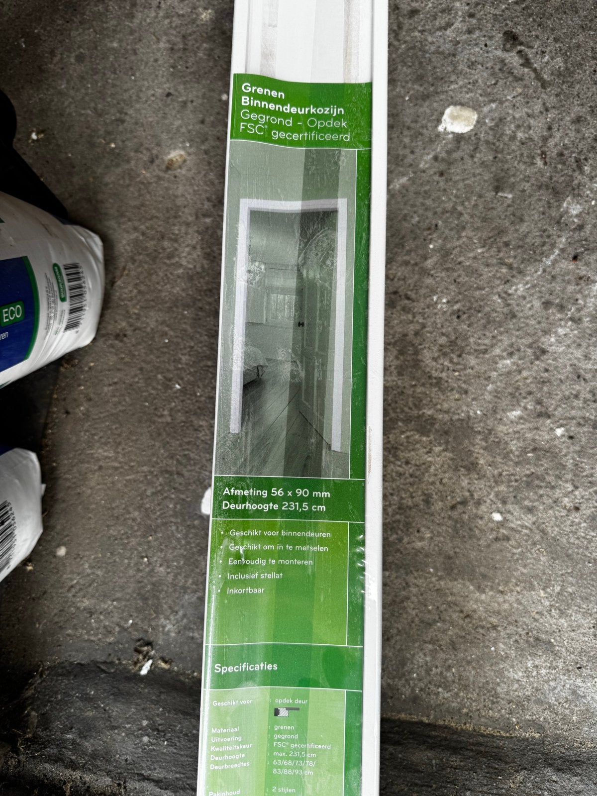 Grenen Binnendeurkozijn Gegrond - Opdek Deurhoogte 231,5 cm, Ophalen, Minder dan 80 cm, 215 cm of meer, Binnendeur