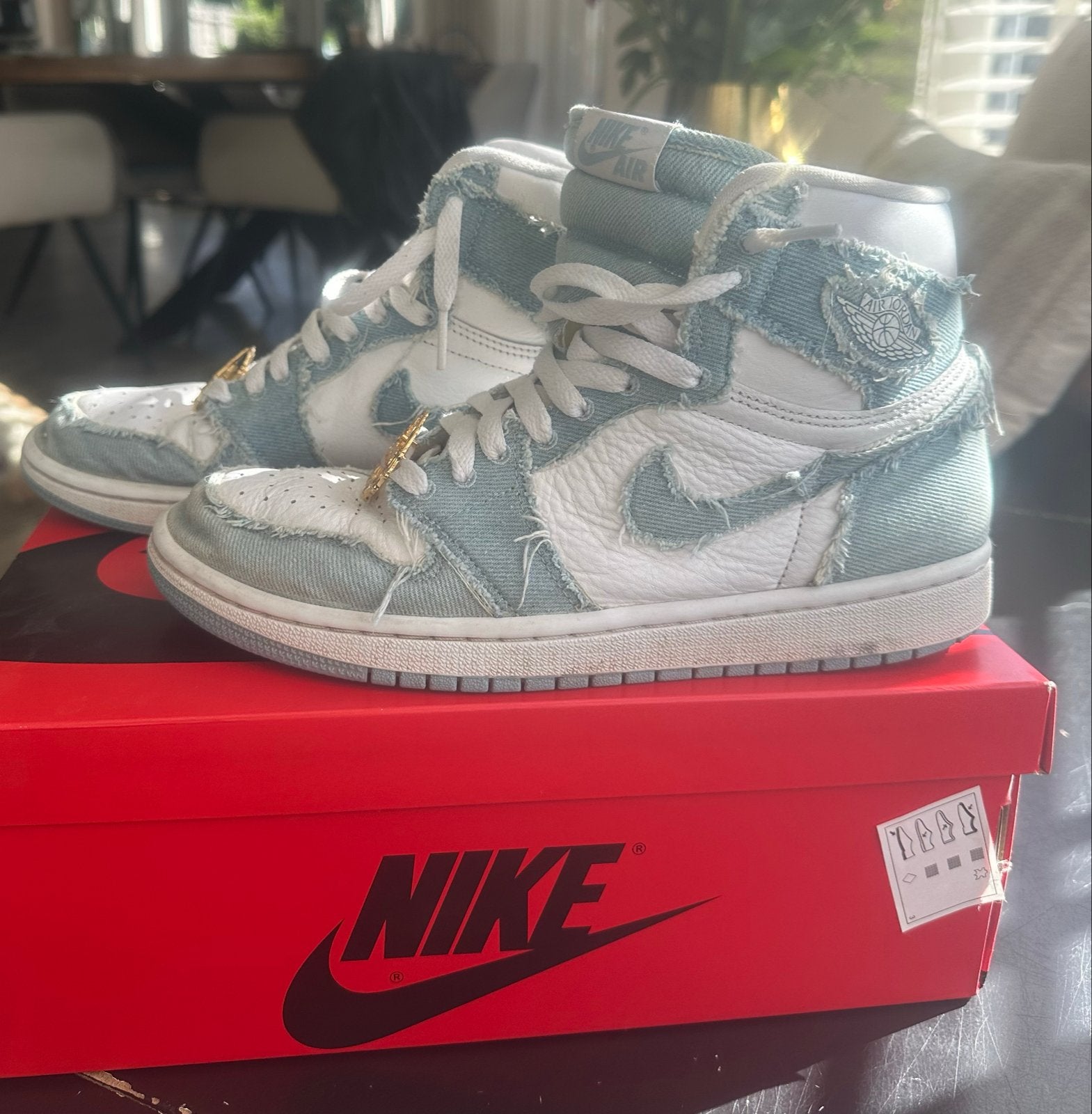 Nike Air Jordan 1 Retro High OG WMNS - Maat 40, Ophalen of Verzenden, Zo goed als nieuw, Blauw, Sneakers of Gympen
