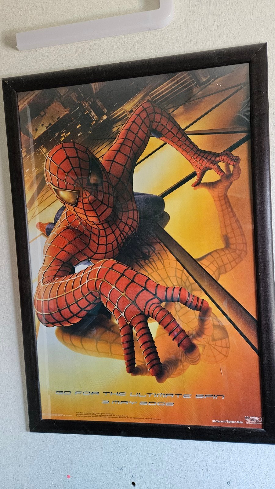 Ingelijste Spiderman Filmposter - Origineel 2002, Ophalen, Met lijst, A1 t/m A3, Film en Tv