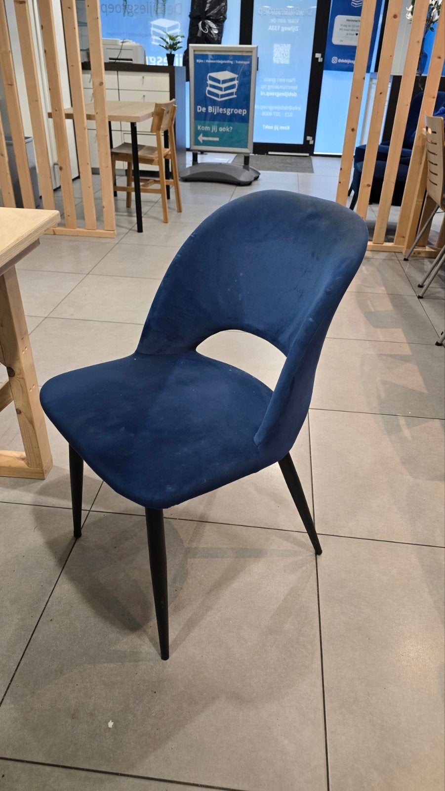 14x horeca eetkamerstoelen velours - diverse kleuren, Ophalen, Gebruikt, Blauw, Stof