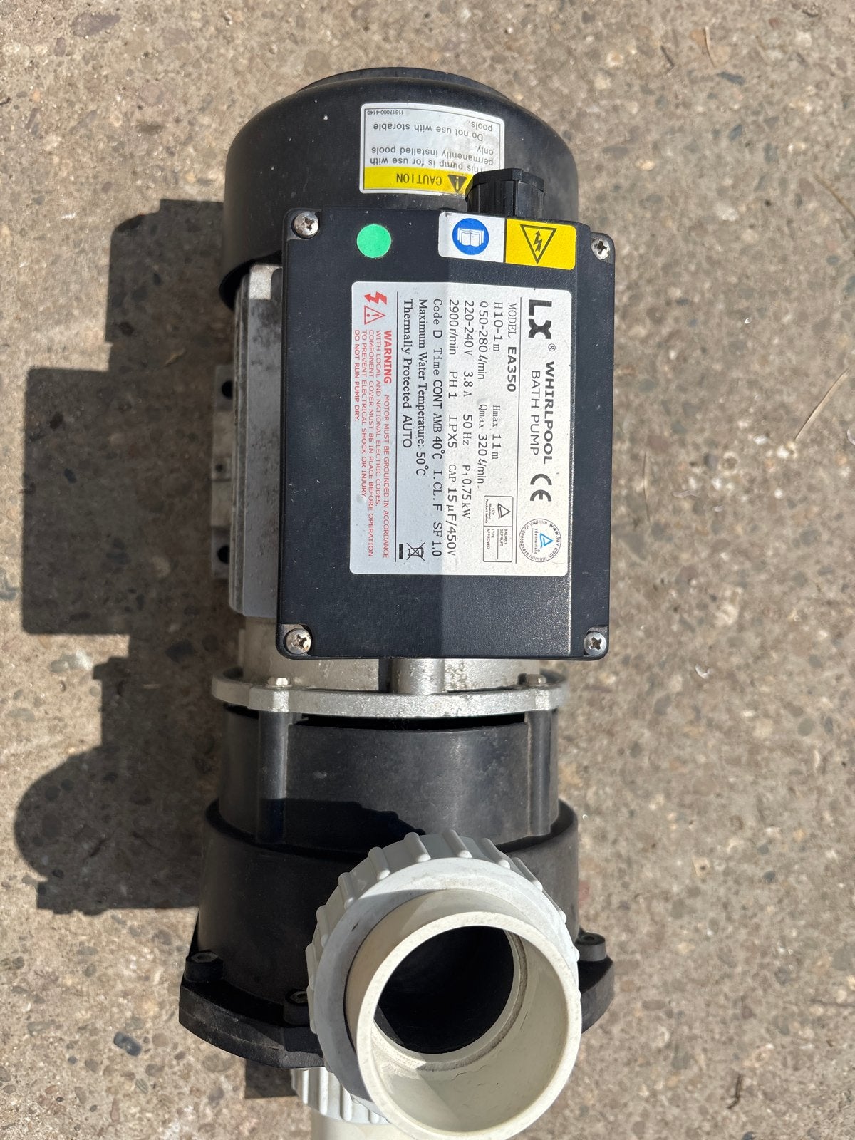 LX Whirlpool EA350 Badpomp - 0.75kW, 220-240V, Ophalen, Zo goed als nieuw
