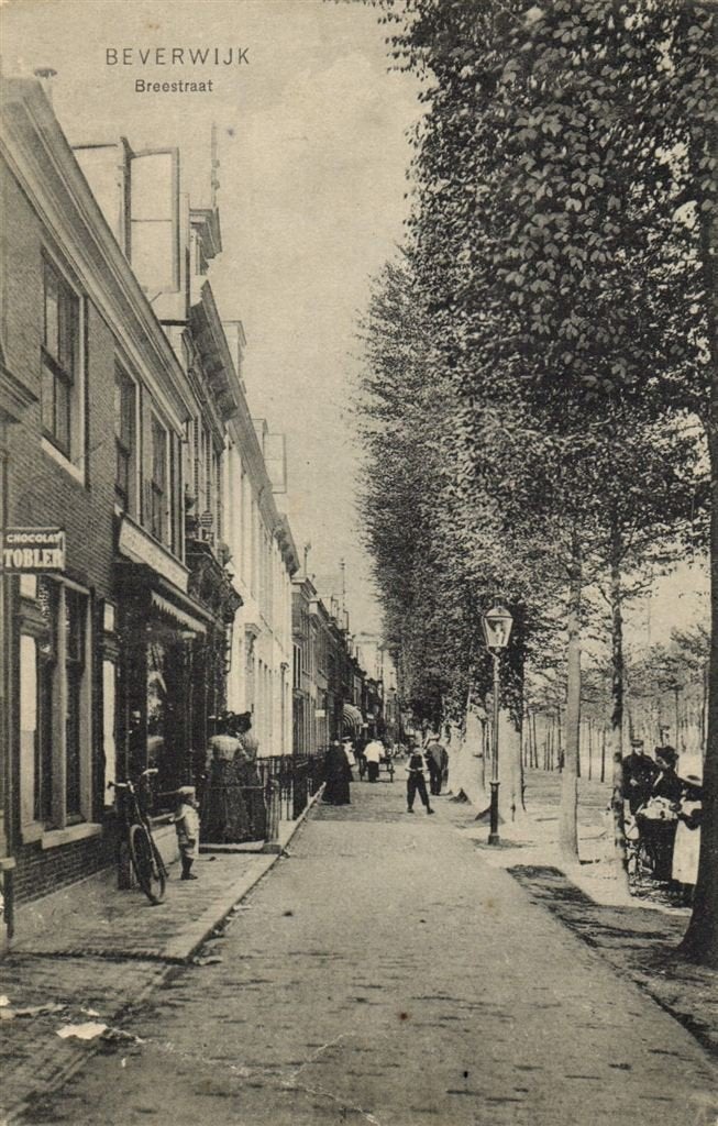 Beverwijk, Breestraat - B-keus - 1906 gelopen, Ophalen of Verzenden, Voor 1920, Gelopen, Noord-Holland