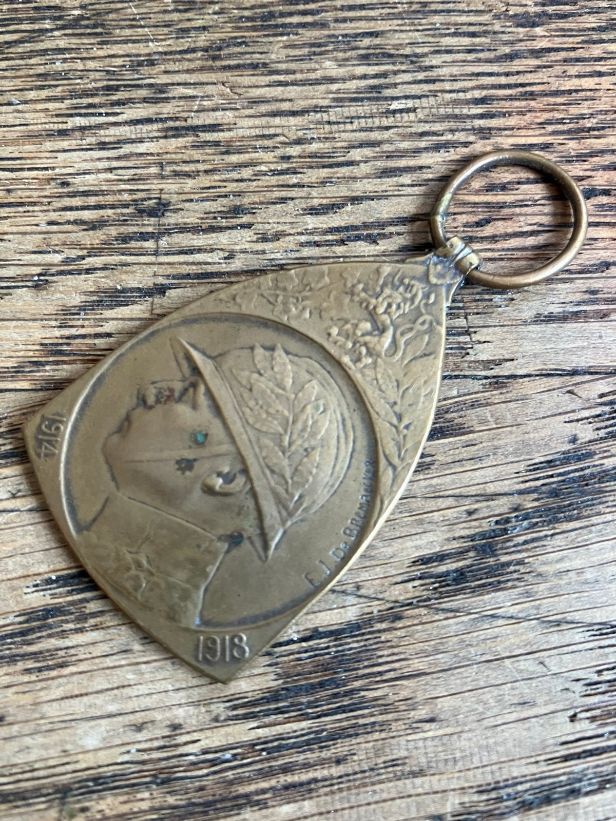 Herdenkingsmedaille WOI 1914-1918 - Belgisch/Frans, Postzegels en Munten, Ophalen of Verzenden, Brons, Buitenland