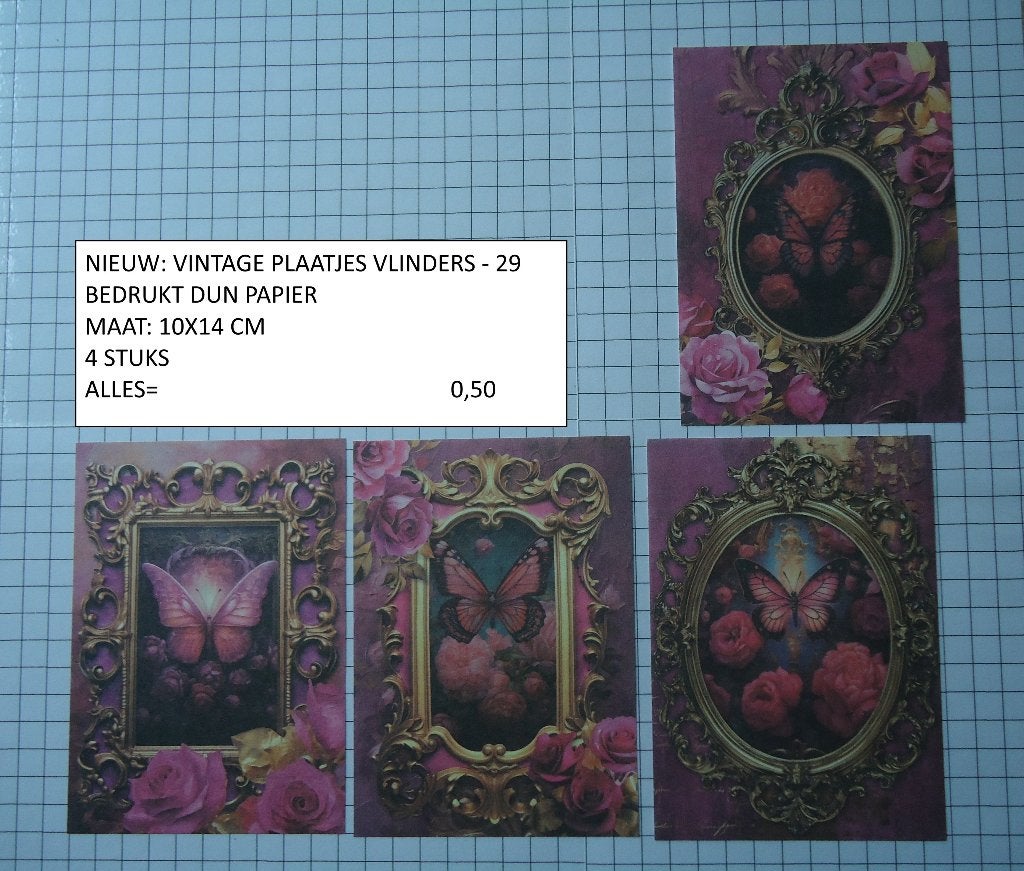 ⚠️nu 0,35: vintage plaatjes vlinders 29 ( alleen verzenden, Ophalen, Nieuw, Dieren, Knipvel