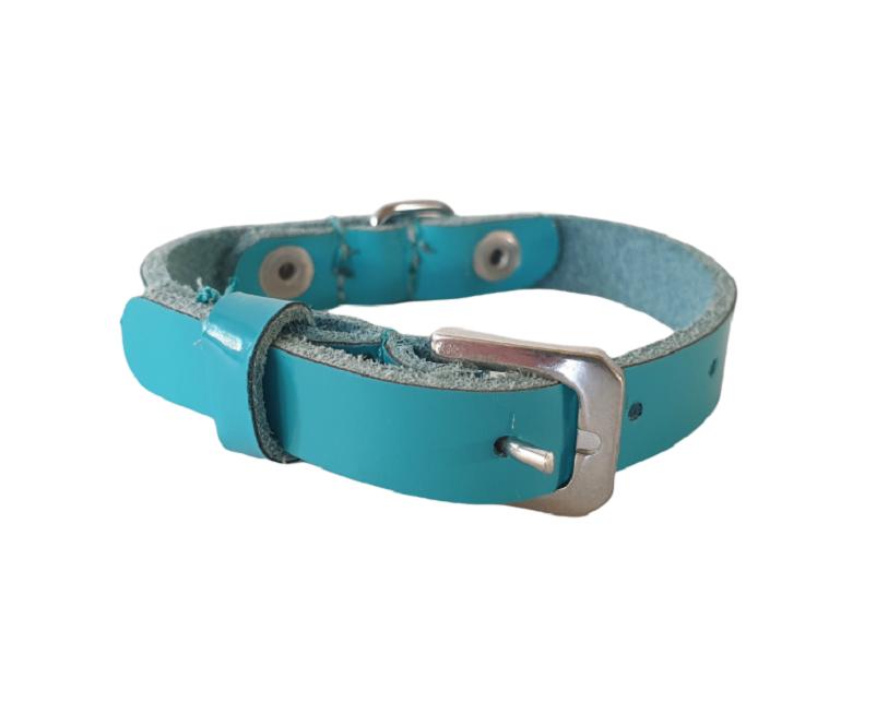 ALOKÉ Halsband Lak Turquoise Nekomtrek 13,5-17,5 cm KOOPJE!, Dieren en Toebehoren, Hondenhalsbanden en Penningen, Ophalen of Verzenden