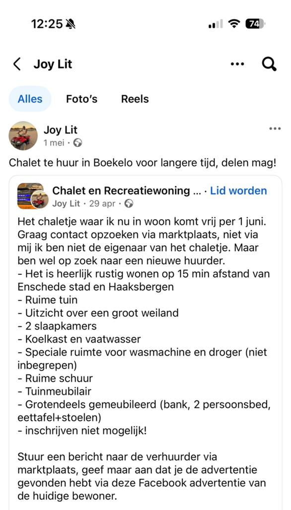 Wonen / Woning / Chalet / Stacaravan Te Huur, Eén persoon, Overige soorten