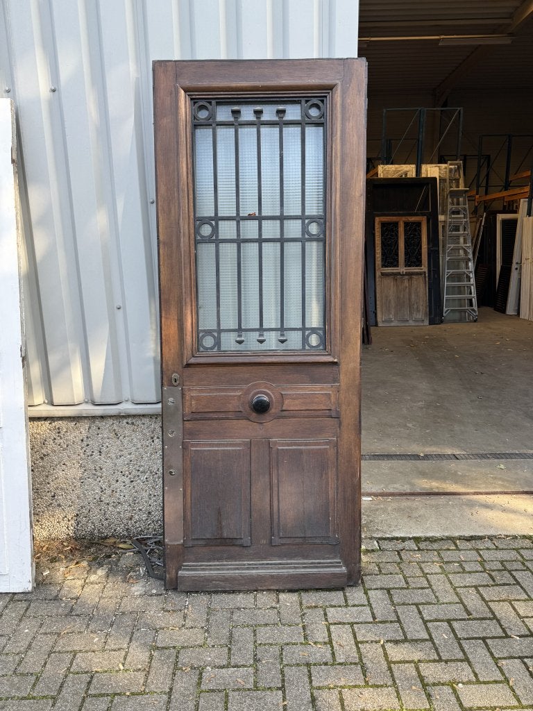 Prachtige antieke eiken voordeur met raamrooster, La belle porte, Jurgen.hoogenboezem@gmail.com, 80 tot 100 cm, 215 cm of meer