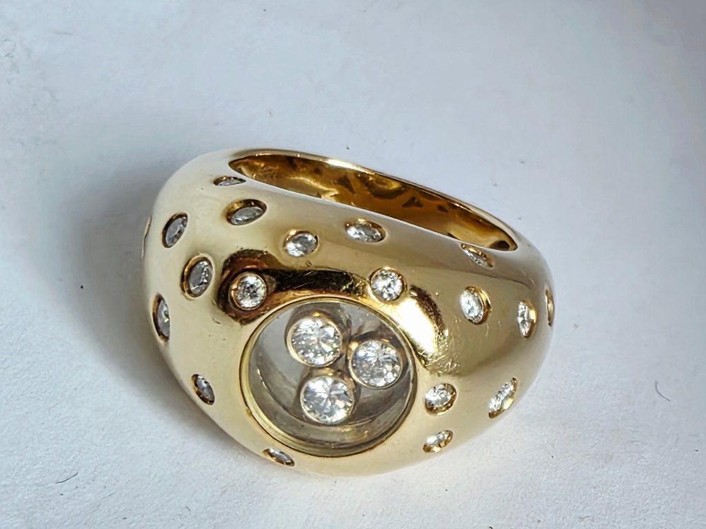 Chopard Happy Diamonds massieve ring met diamanten, Ophalen of Verzenden, Zo goed als nieuw, 17 tot 18, Dame