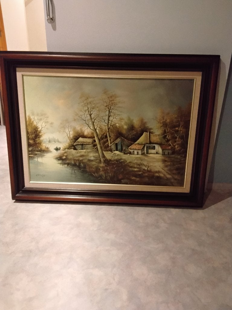 Landschap, Antiek en Kunst, Ophalen, Doek, Oud hollands, Gesigneerd