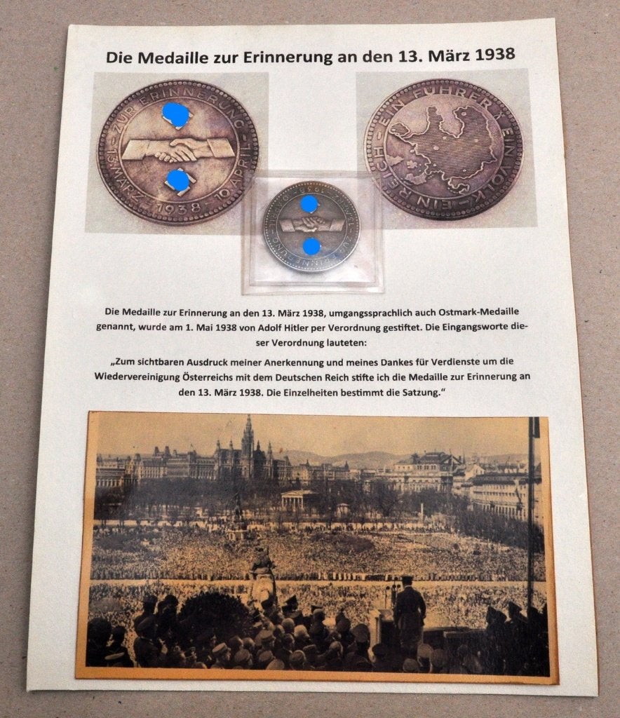 Munt & foto hereniging Duitsland-Oostenrijk op 13. März 1938, Verzamelen, Militaria | Tweede Wereldoorlog, Verzenden, Landmacht