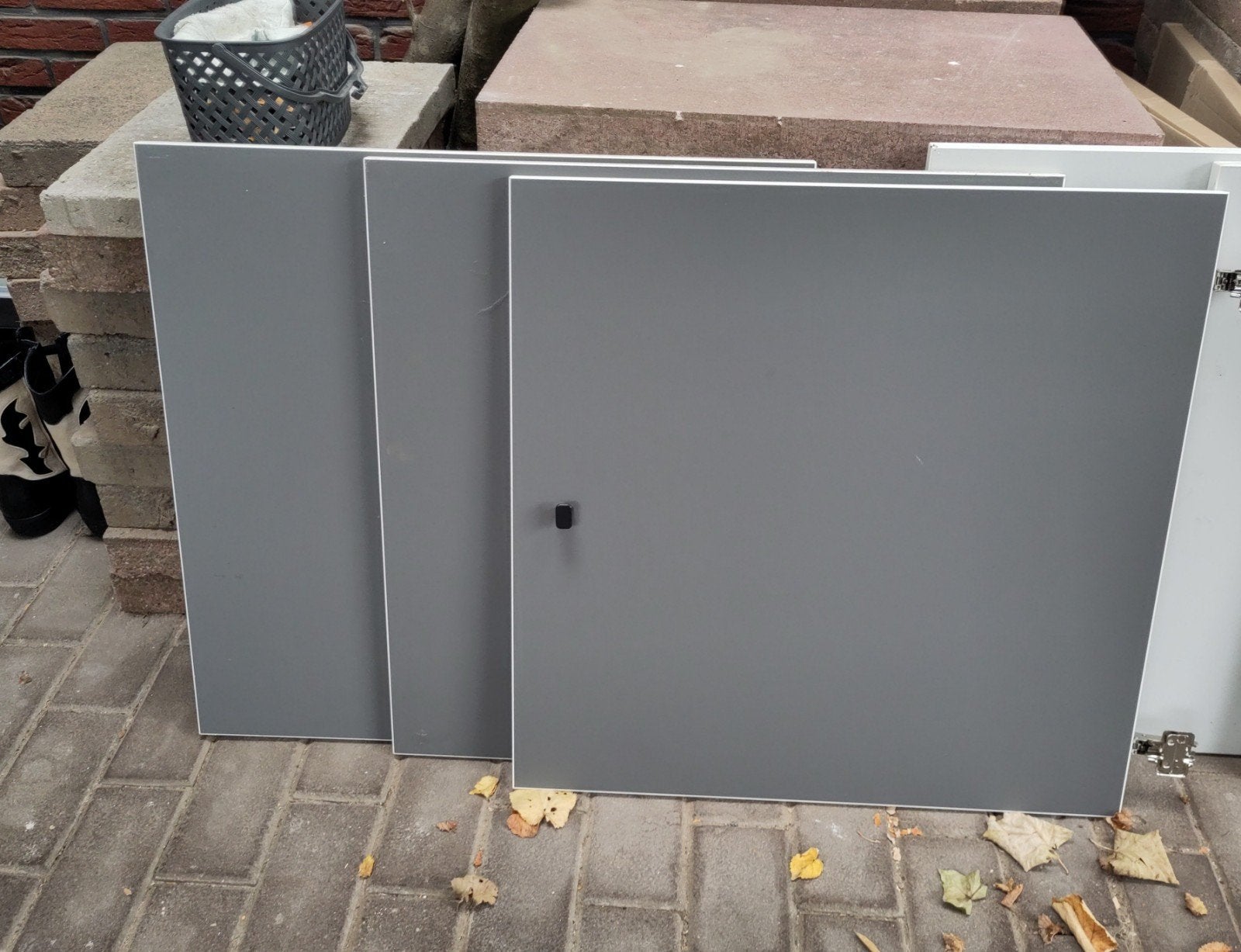 IKEA 60x60cm Deuren (donkergrijs en wit) voor PLATSA kasten, Ophalen, Gebruikt