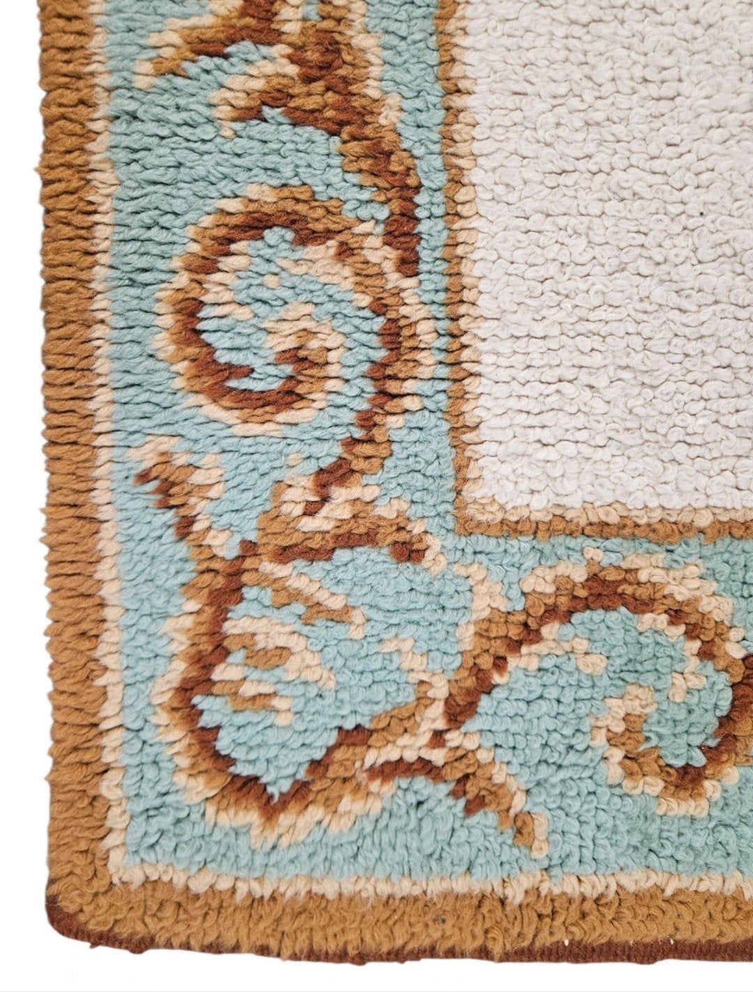 Vintage wol Barok vloerkleed Retro Smyrna floral 68x135cm, Gebruikt, 100 tot 150 cm, Vintage, Barok, Klassiek, Www.hypepopup.nl