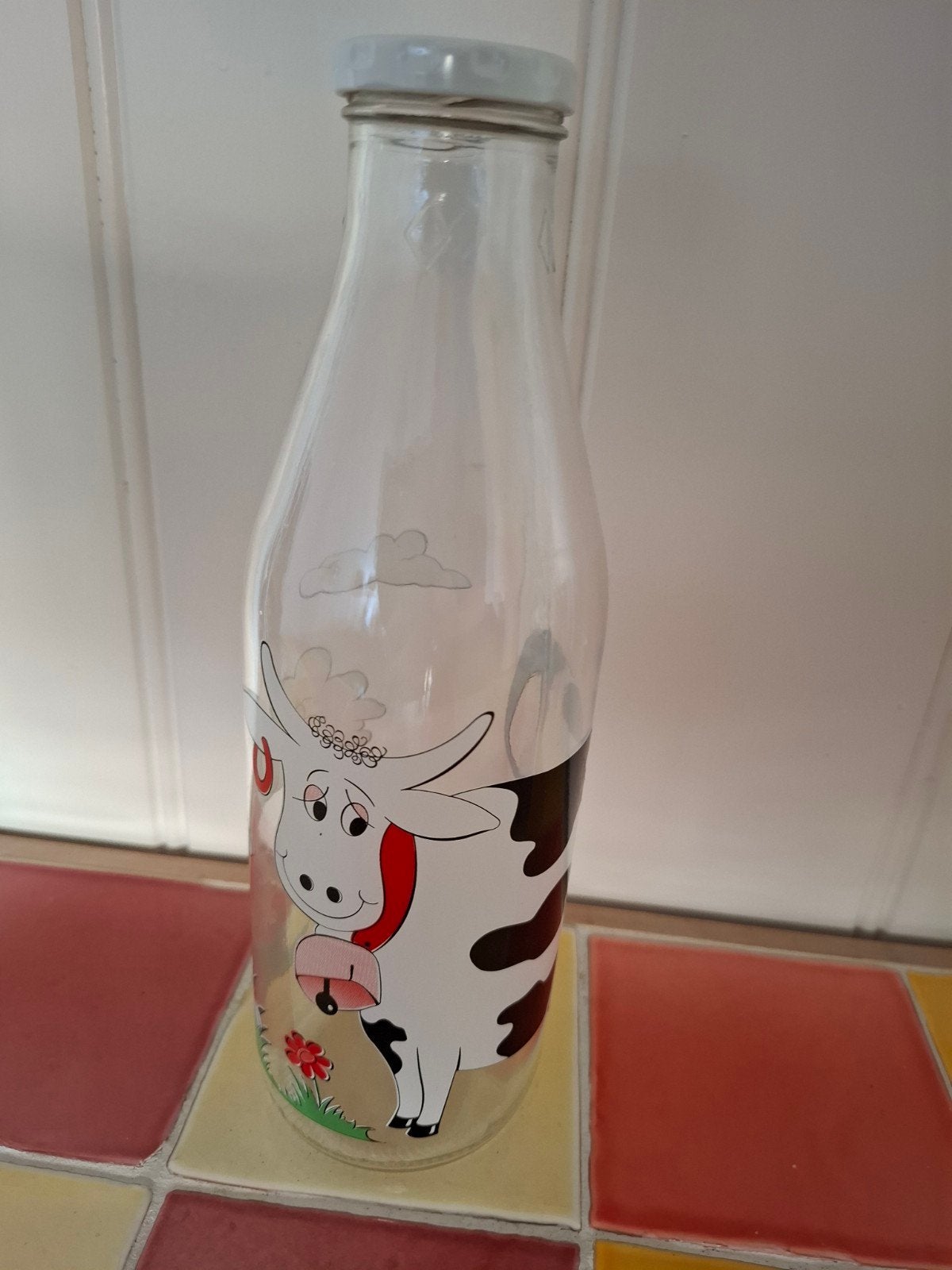 Melkfles glas met koeienprint, Ophalen of Verzenden