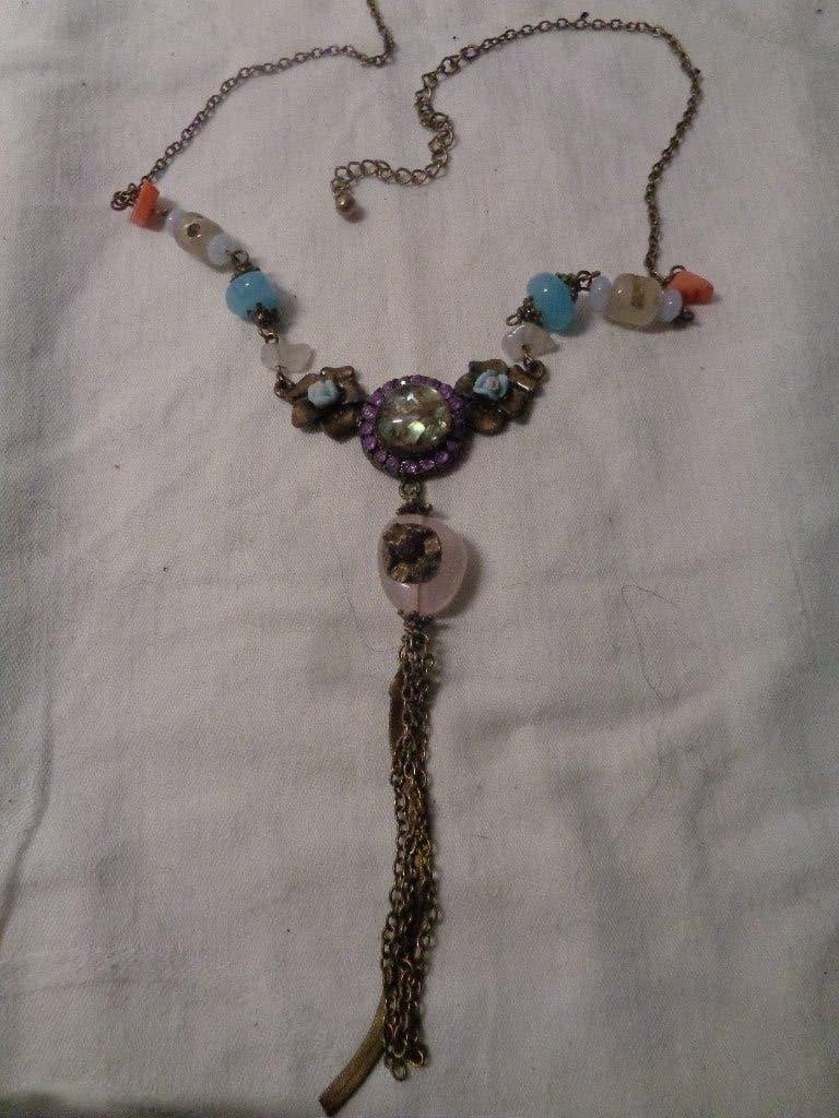 bronskl met paua schelp en halfedelsteen nr k 5315, Ophalen of Verzenden, Nieuw, Overige kleuren, Overige materialen
