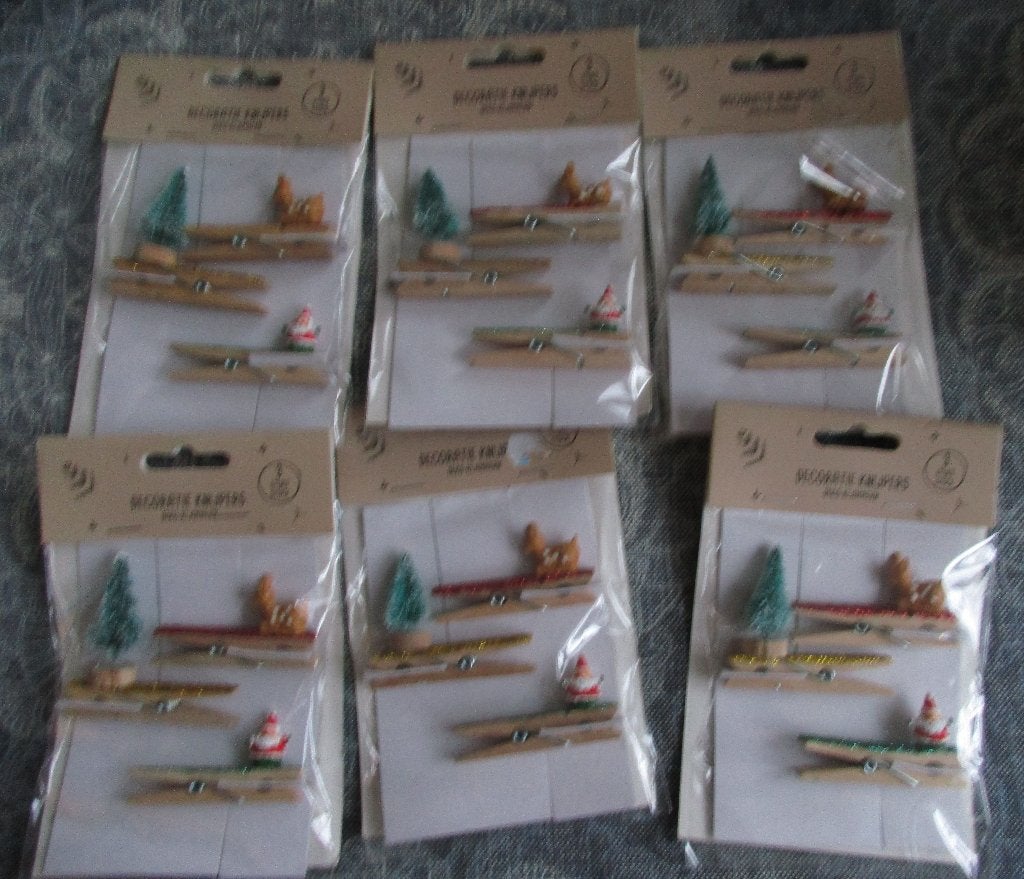 (kerst) knijpers met glitter - hert / spar / kerstman enz, Diversen, Kerst, Ophalen of Verzenden, Nieuw