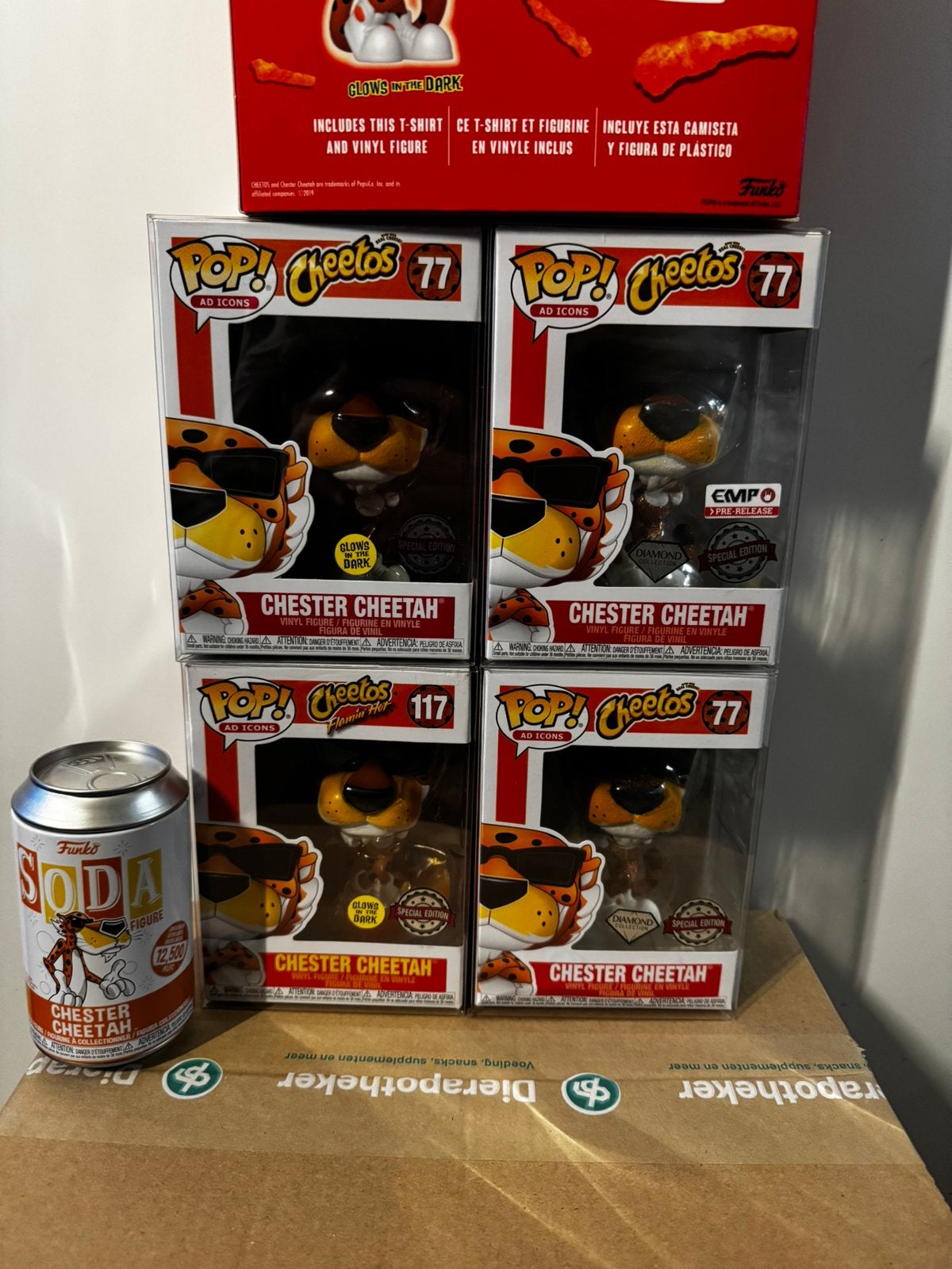 Cheetos Funko Pop Set: 5 Pops, Soda & T-shirt, Ophalen of Verzenden, Nieuw