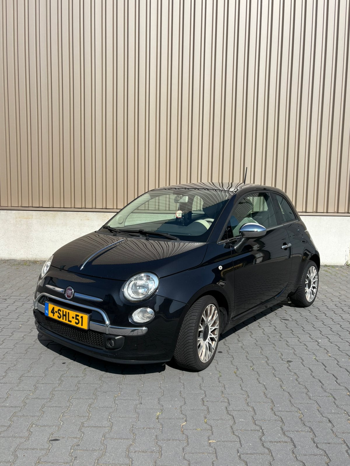 Fiat 500 0.9 85pk Twinair Turbo 2013 Zwart, Auto's, Voorwielaandrijving, Stof, Origineel Nederlands, Handgeschakeld