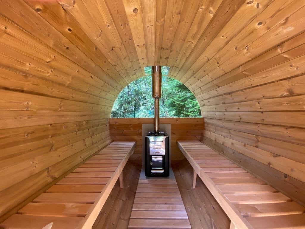 Barrel sauna - Stel zelf samen - Houtgestookt of Elektrisch, Ophalen of Verzenden, Nieuw, Fins of Traditioneel, Complete sauna